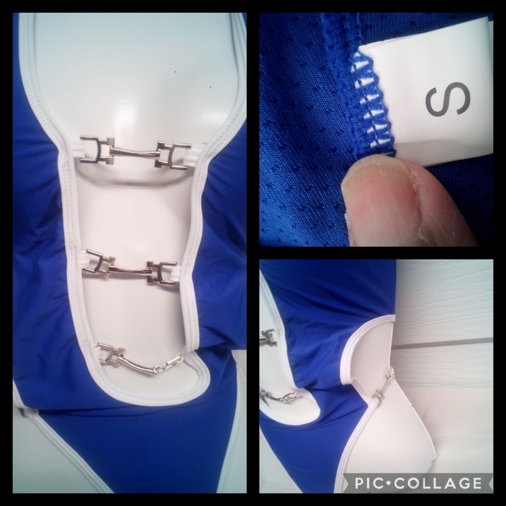 Blue one piece swimsuit - Picture 4 of 10